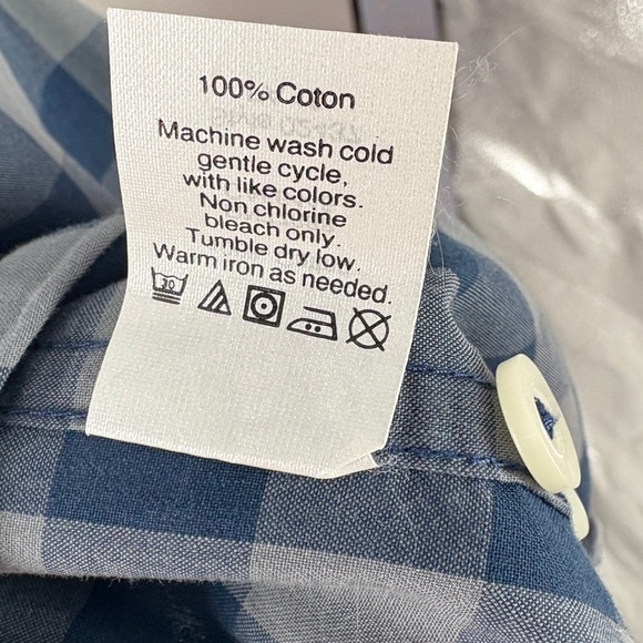 J. Crew Blue Checkered Men's button-down shirt - Picture 5 of 9